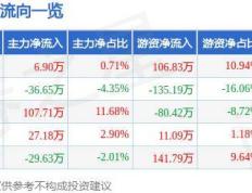 股票行情快报：皇马科技（603181）8月9日主力资金净买入6.90万元