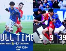 5-0戴帽9连胜轰39球！国足差点没踢赢的泰国队，日本男足没当回事